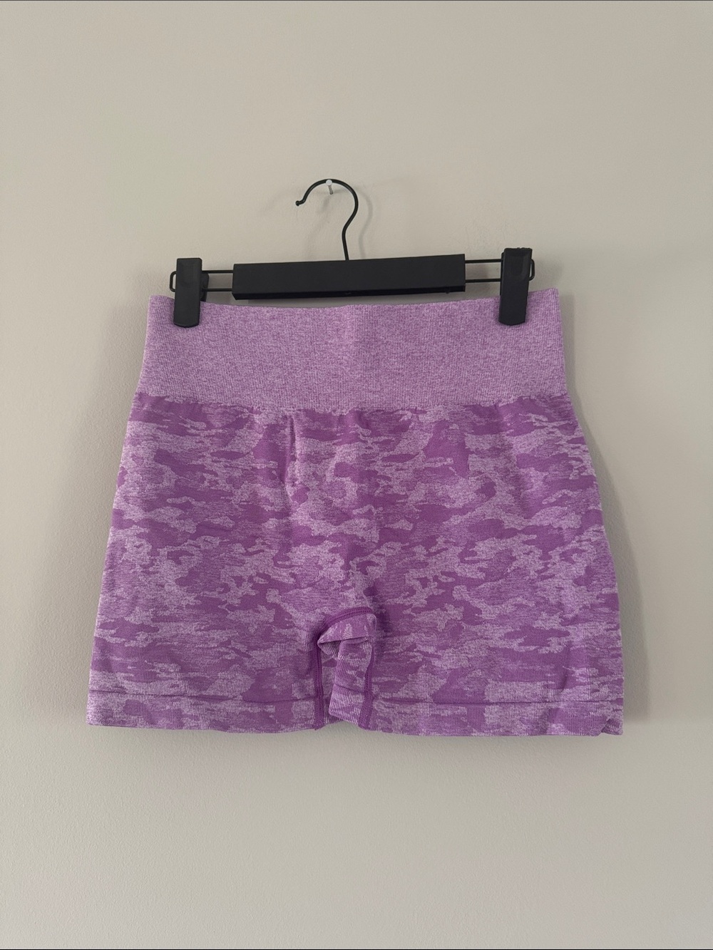 Purple High Waisted Exercise Shorts